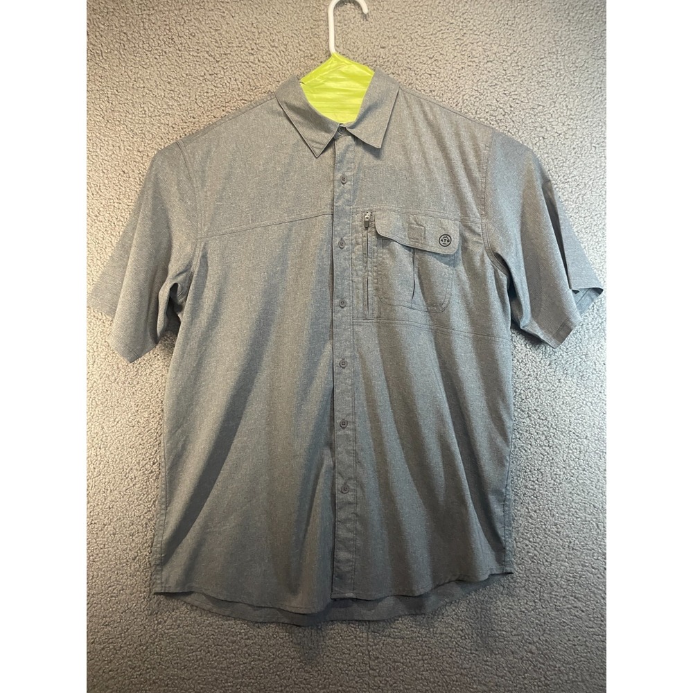 Wrangler ATG Men L Short Sleeve Shirt, Regular Fit Gray